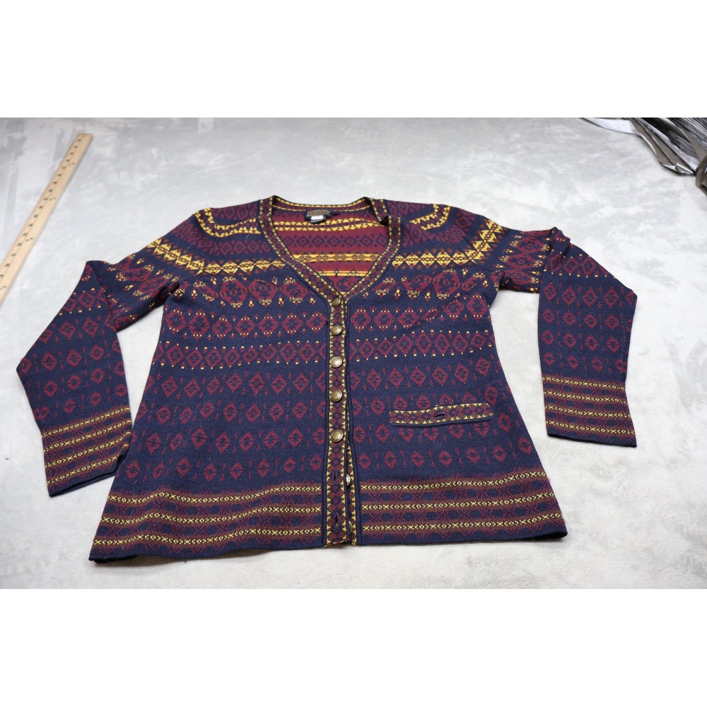 Pendleton Sweater Women‎ XS  Purple Merino Wool Fair Isle Aztec Argyle Soft Warm